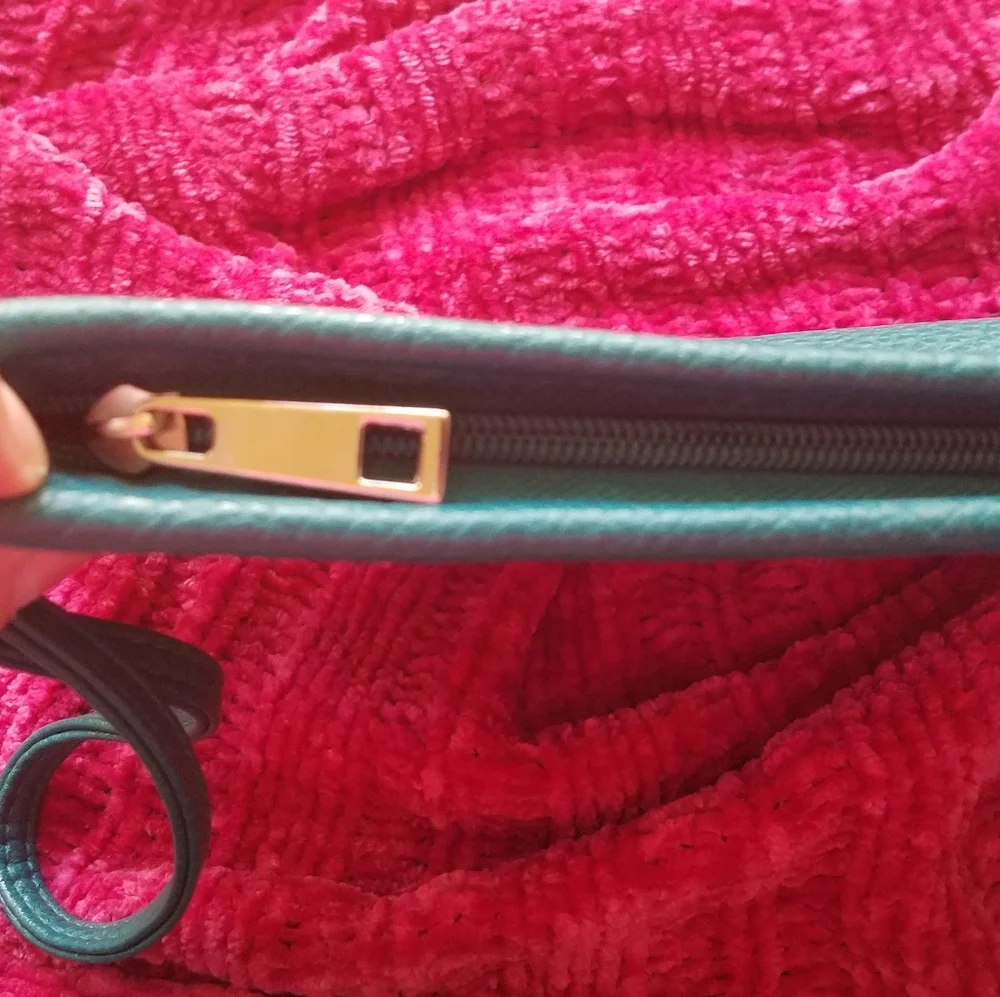 Maurices Teal Large Clutch Wristlet with Gems and Grommets